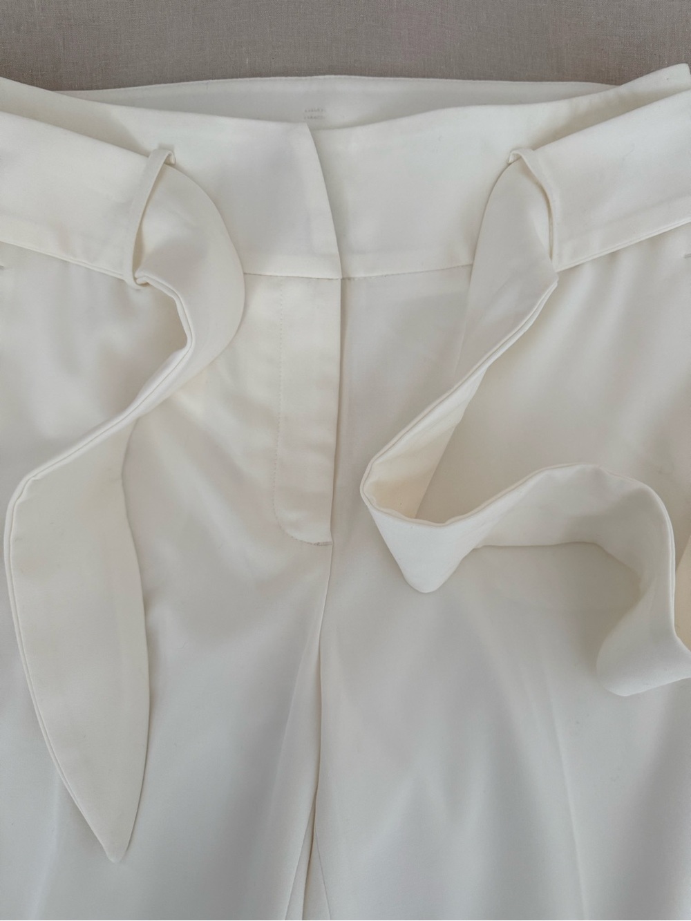 DKNY Cream Belted Ankle Pants | Fully Lined Trousers | Neutral | Classic - Picture 7 of 14